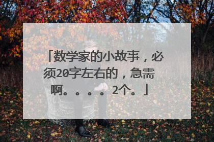 数学家的小故事，必须20字左右的，急需啊。。。。2个。
