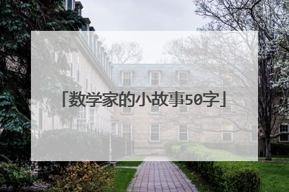数学家的小故事50字