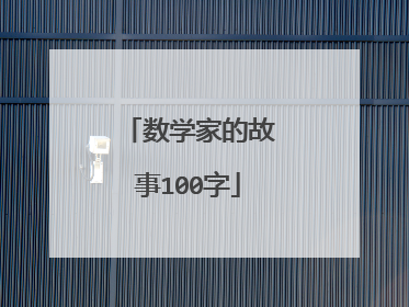 数学家的故事100字