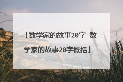 数学家的故事20字 数学家的故事20字概括
