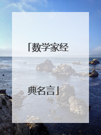 数学家经典名言