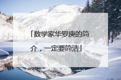 数学家华罗庚的简介，一定要简洁