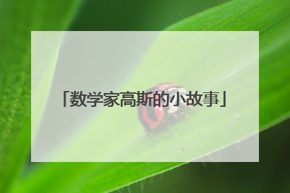 数学家高斯的小故事
