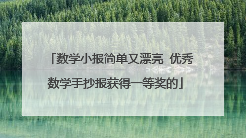 数学小报简单又漂亮 优秀数学手抄报获得一等奖的