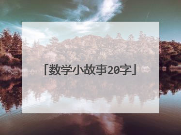 数学小故事20字