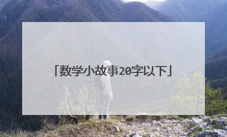 数学小故事20字以下