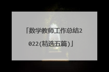 数学教师工作总结2022(精选五篇)
