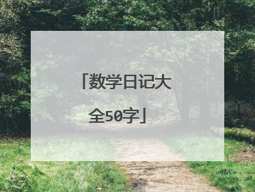 数学日记大全50字