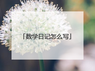 数学日记怎么写