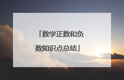 数学正数和负数知识点总结