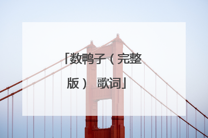 数鸭子（完整版） 歌词