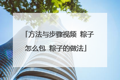 方法与步骤视频 粽子怎么包 粽子的做法