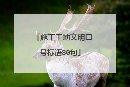 施工工地文明口号标语80句