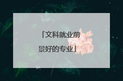 文科就业前景好的专业