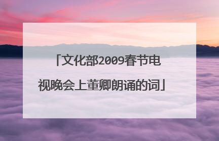 文化部2009春节电视晚会上董卿朗诵的词