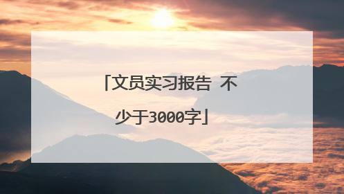 文员实习报告 不少于3000字