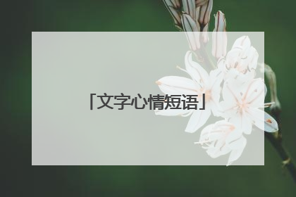 文字心情短语