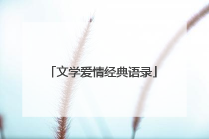 文学爱情经典语录