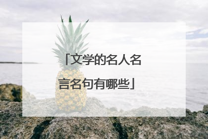 文学的名人名言名句有哪些