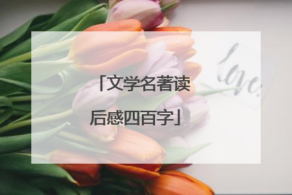 文学名著读后感四百字