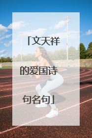 文天祥的爱国诗句名句