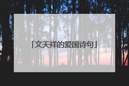 文天祥的爱国诗句
