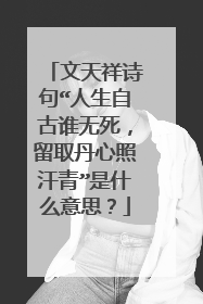 文天祥诗句“人生自古谁无死,留取丹心照汗青”是什么意思?