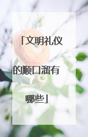 文明礼仪的顺口溜有哪些