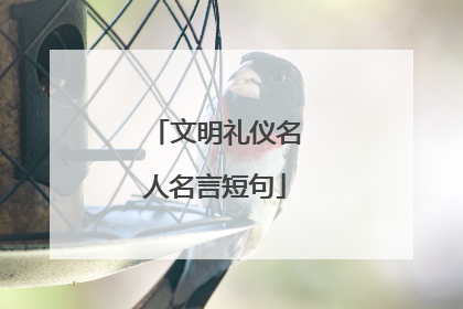 文明礼仪名人名言短句
