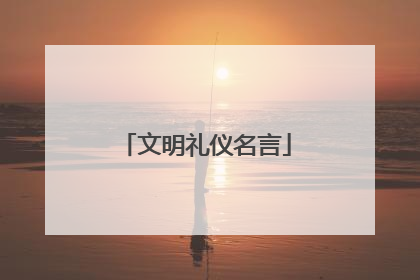 文明礼仪名言