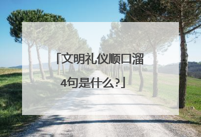 文明礼仪顺口溜4句是什么?