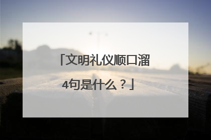 文明礼仪顺口溜4句是什么?