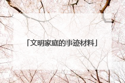 文明家庭的事迹材料