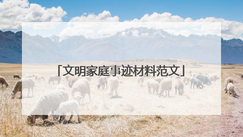 文明家庭事迹材料范文