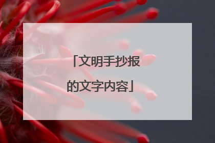 文明手抄报的文字内容