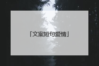 文案短句爱情