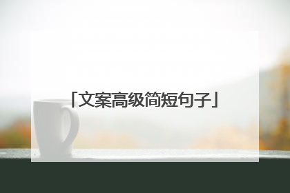 文案高级简短句子