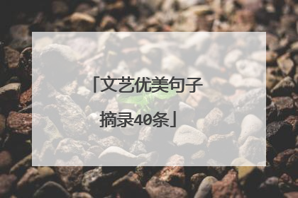 文艺优美句子摘录40条