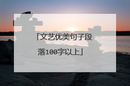 文艺优美句子段落100字以上