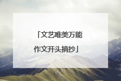 文艺唯美万能作文开头摘抄