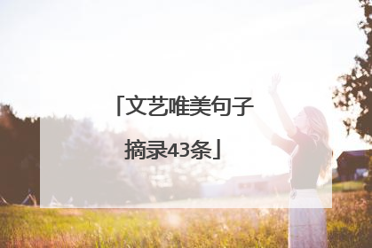 文艺唯美句子摘录43条