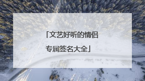 文艺好听的情侣专属签名大全