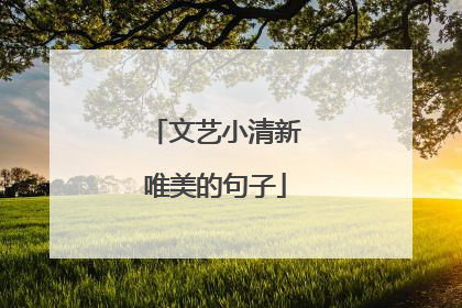 文艺小清新唯美的句子