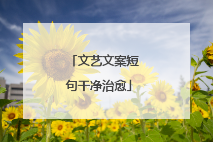 文艺文案短句干净治愈