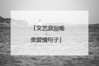 文艺浪漫唯美爱情句子