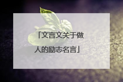 文言文关于做人的励志名言