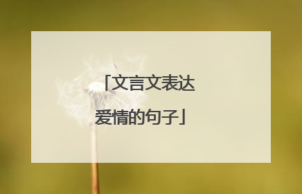 文言文表达爱情的句子