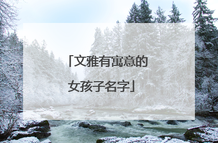 文雅有寓意的女孩子名字