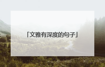 文雅有深度的句子
