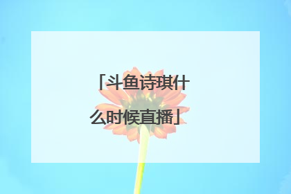 斗鱼诗琪什么时候直播